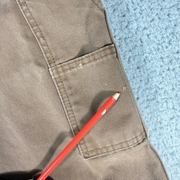 Dickies Carpenter Work Pants Size 35x36 Khaki Utility Jeans Relaxed Fit - Picture 11 of 11